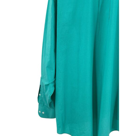 IZOD Men’s All Over Stretch Long Sleeve Plaid Shirt Regular Fit Green 2XL‎ - Picture 6 of 10